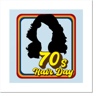 70s Hair Day (Black) Posters and Art